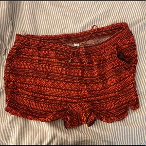 Aztec orange cotton shorts